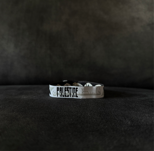 Woven Bracelet | Palestine in White